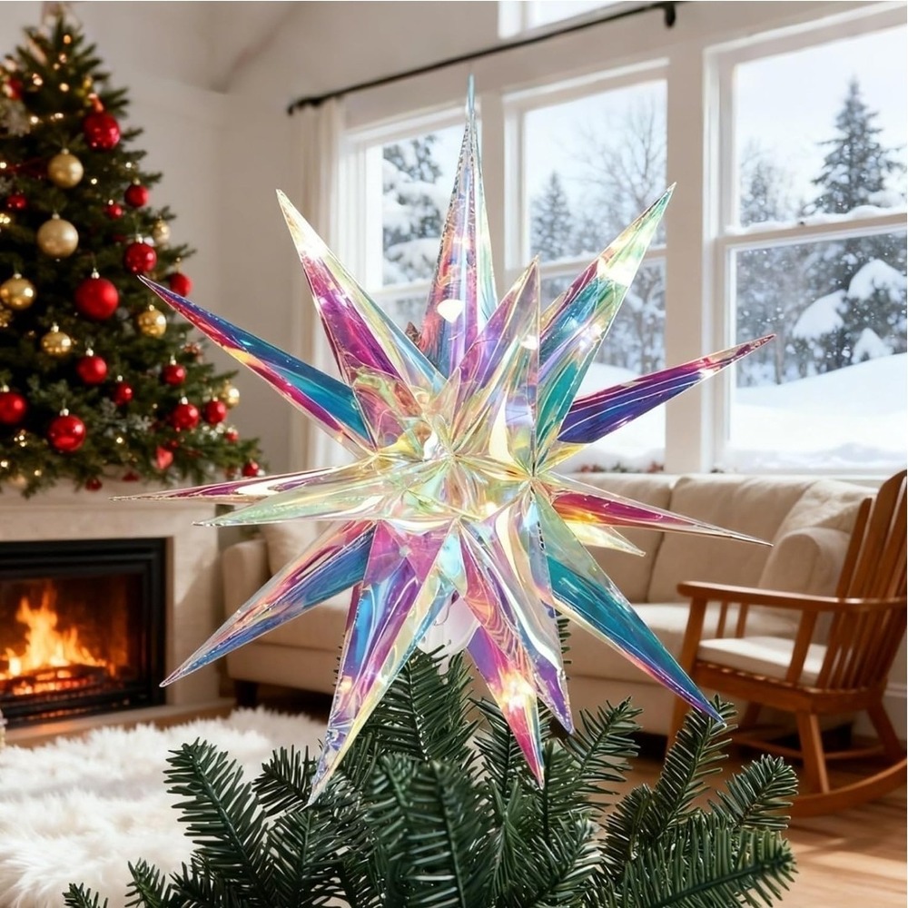 Decorations,Iridescent 3D Moravian Star Topper